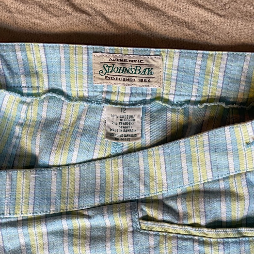 Vintage Y2K St John’s Bay High Waist Baby Blue Plaid Shorts Size 12 - Picture 4 of 4